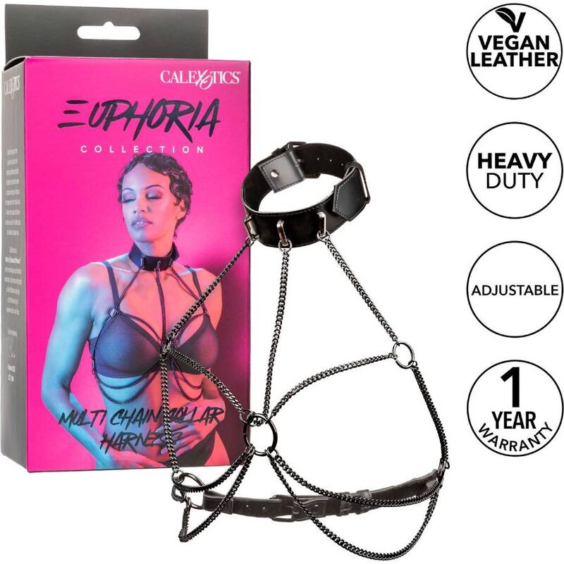 Harnais Collier Fétichiste Euphoria Multi Chaînes - Calexotics