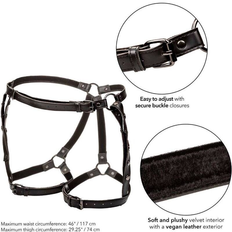 Harnais de Cuisse BDSM Euphoria Cuir Vegan Taille Plus - CalExotics