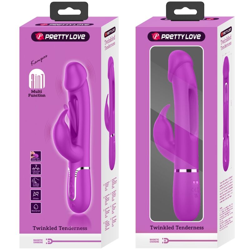 Vibromasseur Rabbit Dejon 3 en 1 Multifonction - Pretty Love