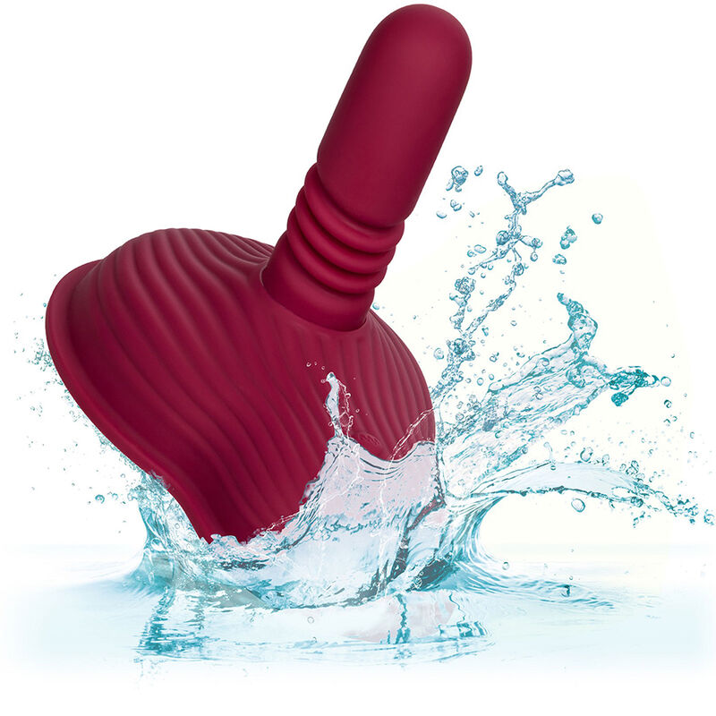 Vibromasseur à Chevaucher Double Moteur Télécommande 12 Modes Rouge - CalExotics