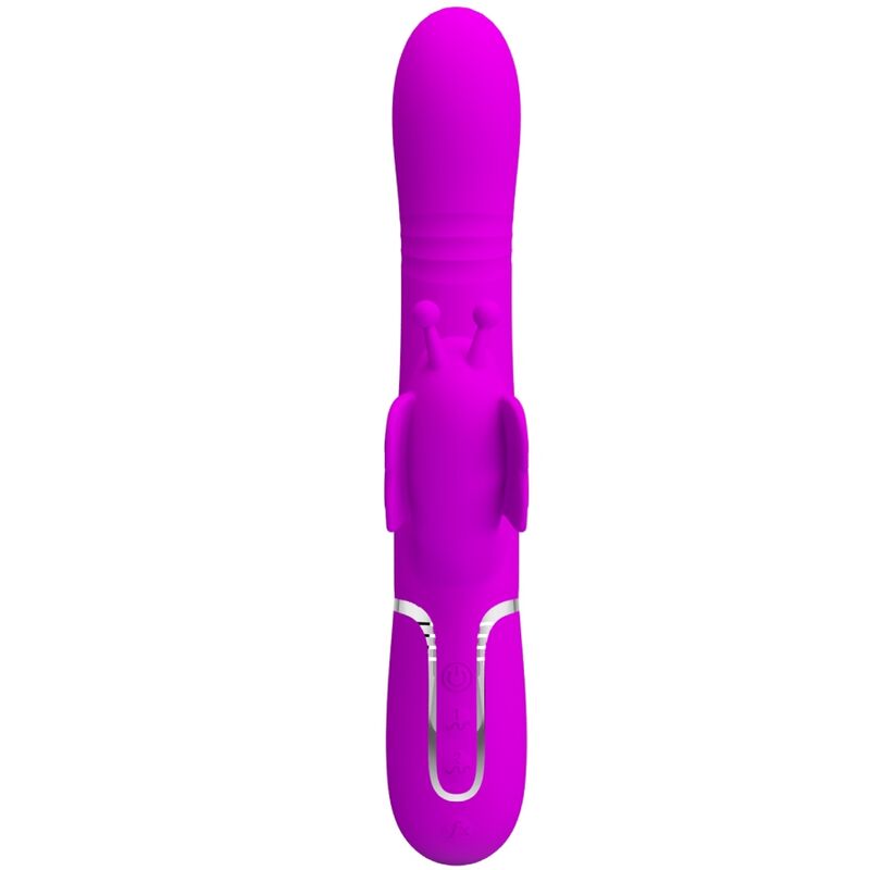 Vibromasseur Rabbit Papillon 4 en 1 Perles Rotatives - Silicone - Pretty Love