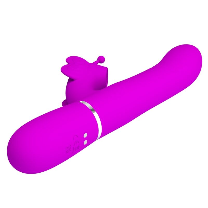 Vibromasseur Rabbit Papillon 4 en 1 Perles Rotatives - Silicone - Pretty Love