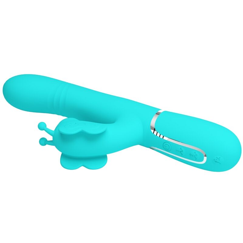 Vibromasseur Rabbit Papillon 4 en 1 Perles Rotatives - Silicone - Pretty Love