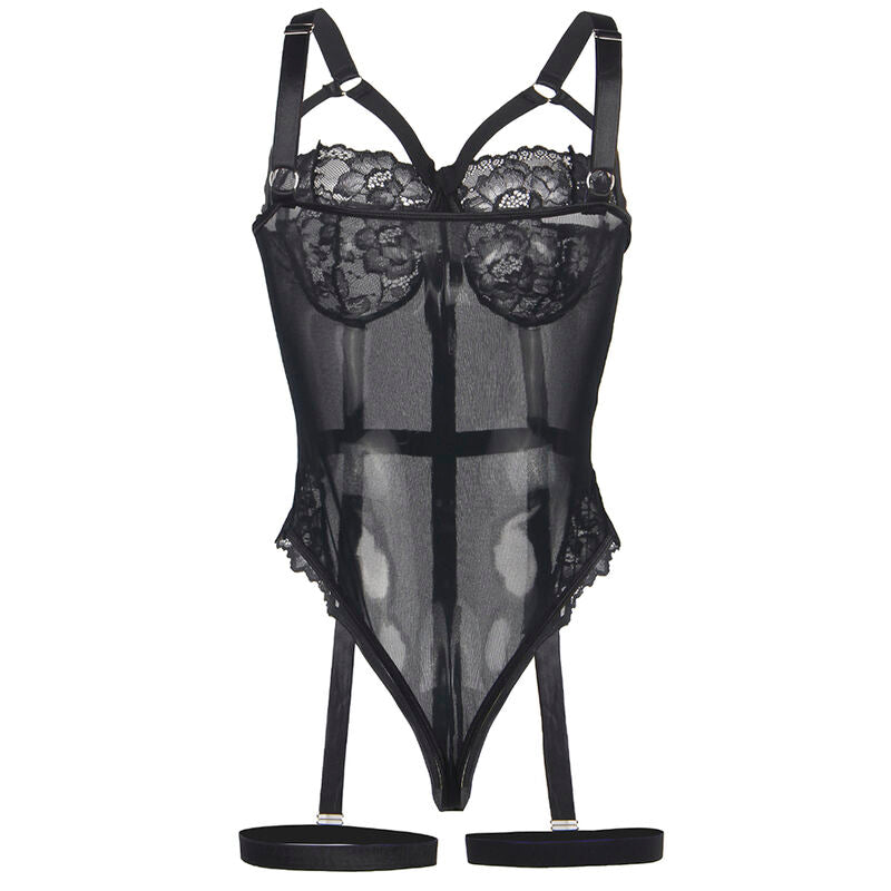 Teddy Dentelle Jarretières Anneaux de Jambe Coupe Slim Noir L/XL - Subblime