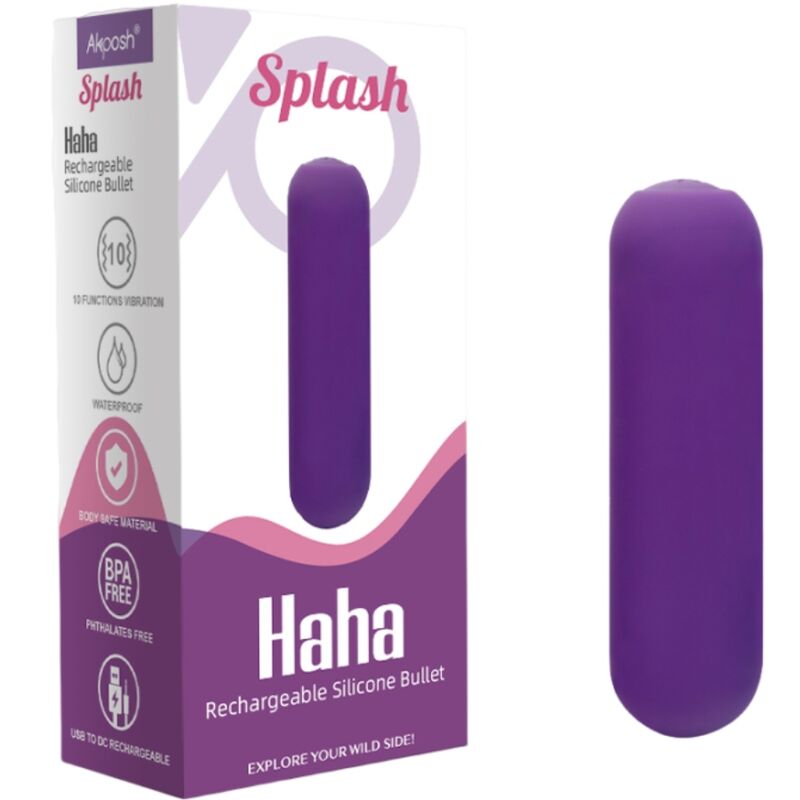 Vibromasseur Bullet Splash Haha - 10 Modes Silicone Étanche - Armony