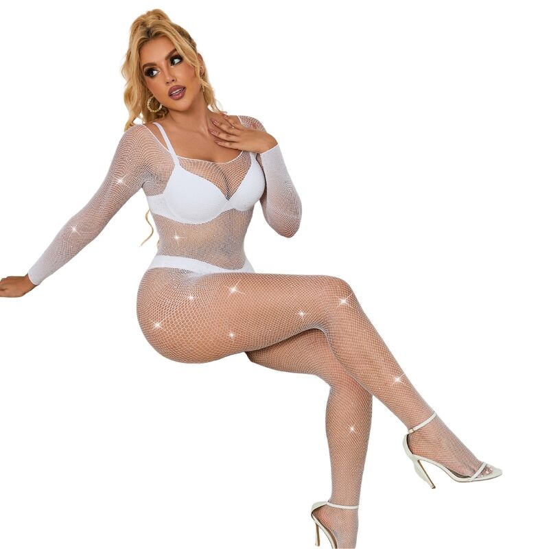 Bodystocking Résille Motif Losanges Manches Longues - Subblime