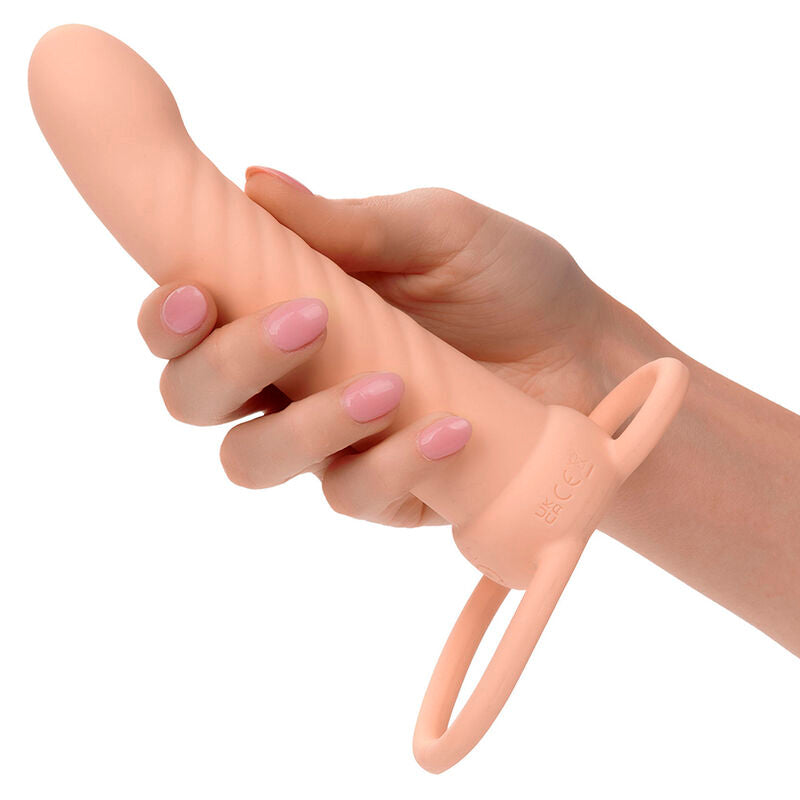 Double Pénétrateur Nervuré Rechargeable 10 Vibrations Silicone IPX7 - CalExotics