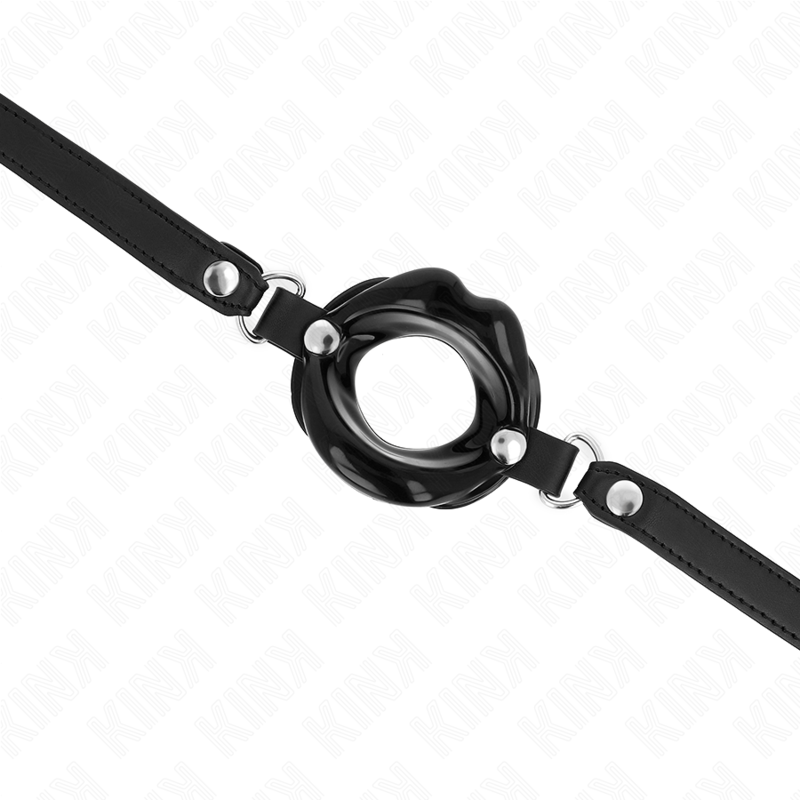 Bâillon Ball Gag Lip avec Sangle Cuir Ajustable - Kink