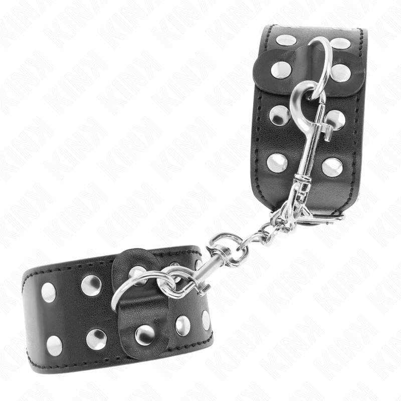 Menottes BDSM Kink Double Ligne de Clous - Réglables Haute Résistance