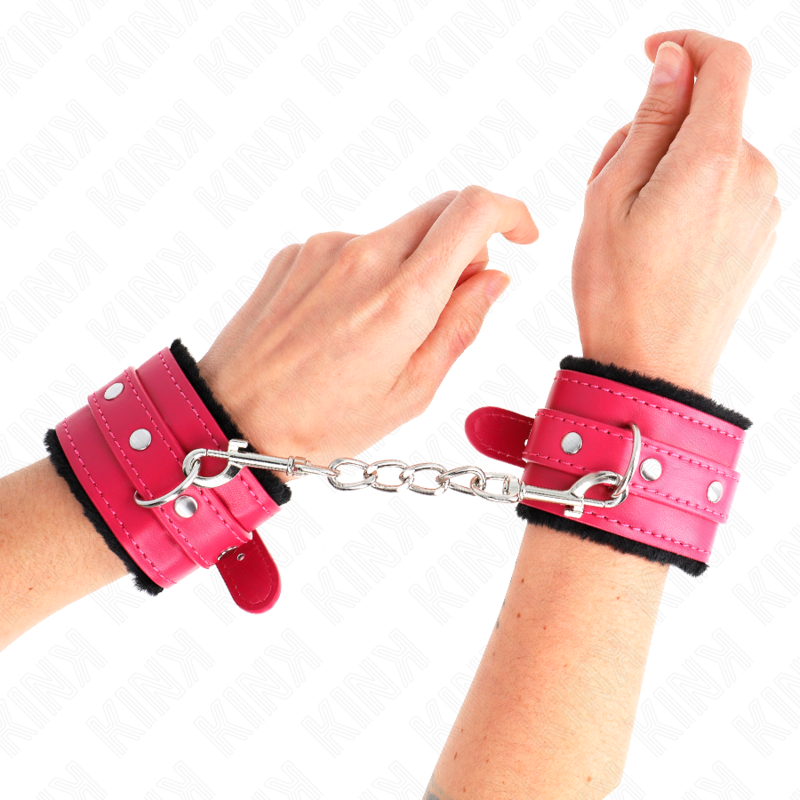 Menottes BDSM Premium Kink Doublées Fourrure - Ceinture Réglable