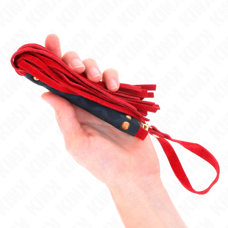 Mini Fouet BDSM Daim Véritable Manche Bois 30 cm - Kink