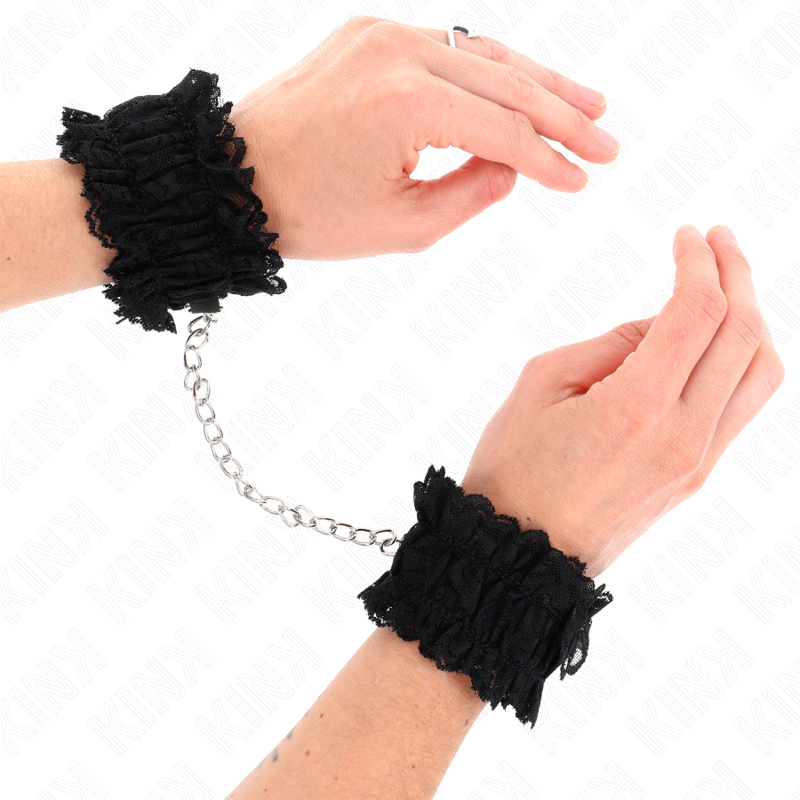Menottes Poignets BDSM Dentelle Élastique Confortables 2 Coloris - Kink