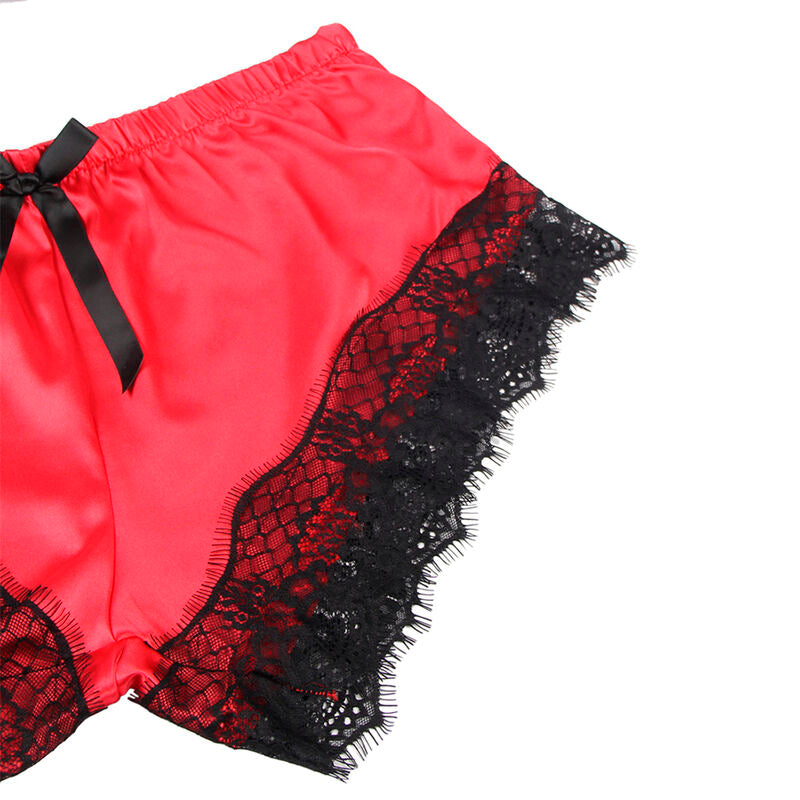 Ensemble Nuisette Satin et Pantalon Dentelle 2 Pièces - Subblime