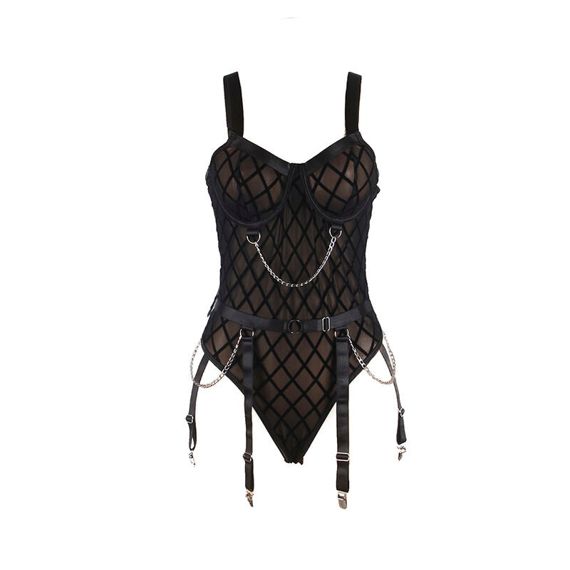 Body Chaînes Métalliques Porte-Jarretelles Nylon - Subblime