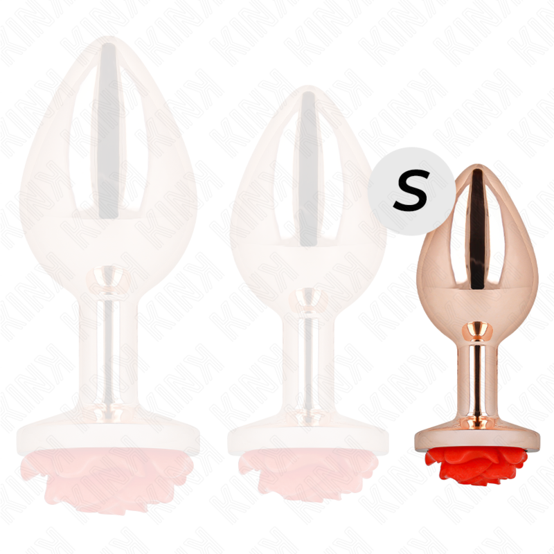 Plug Anal Bijou Rose Rouge Acier Inoxydable - Kink
