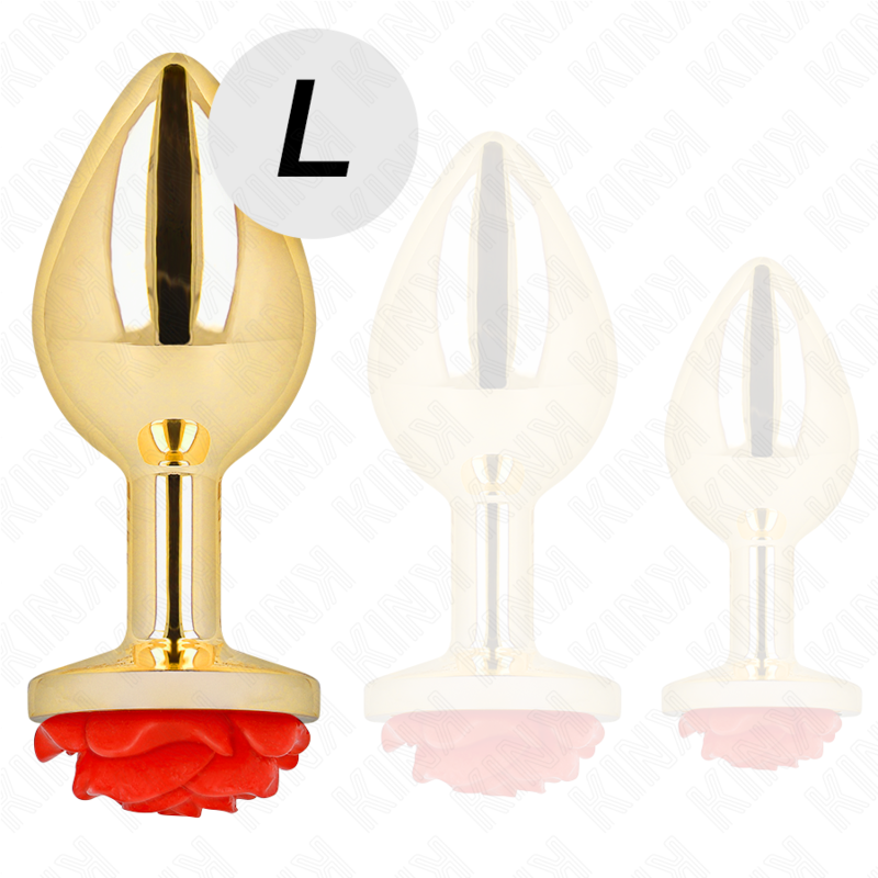 Plug Anal Bijou Rose Rouge Acier Inoxydable - Kink