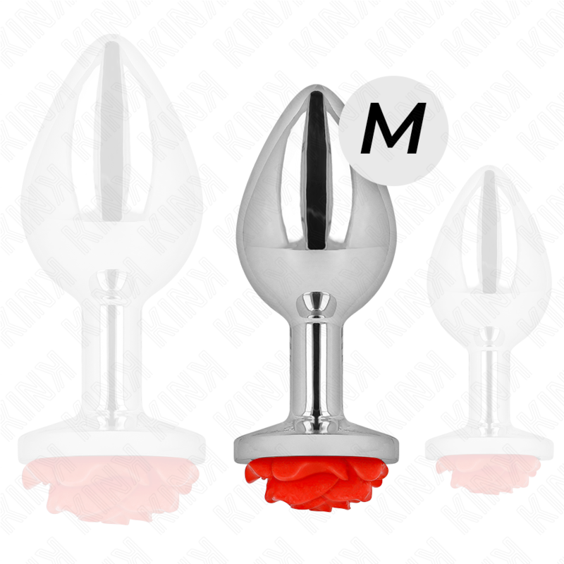 Plug Anal Bijou Rose Rouge Acier Inoxydable - Kink