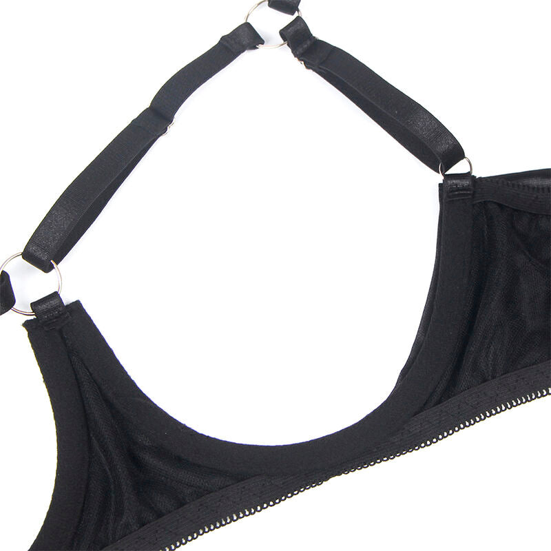Ensemble Lingerie Soutien-Gorge Ouvert Nœud String Porte-Jarretelles - Subblime