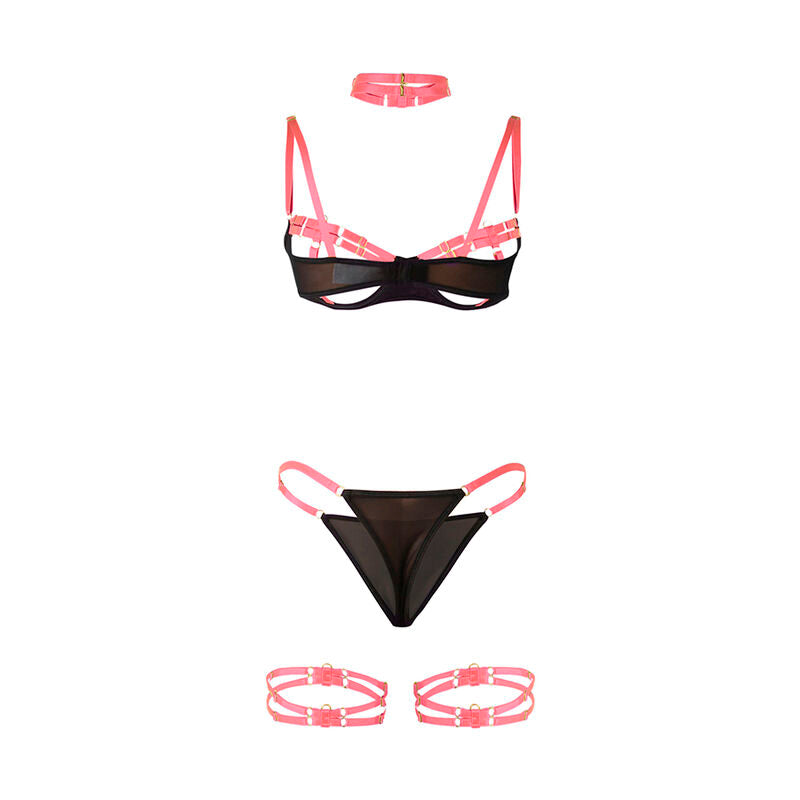 Ensemble Lingerie Soutien-Gorge Collier Jarretières Fluo - Subblime
