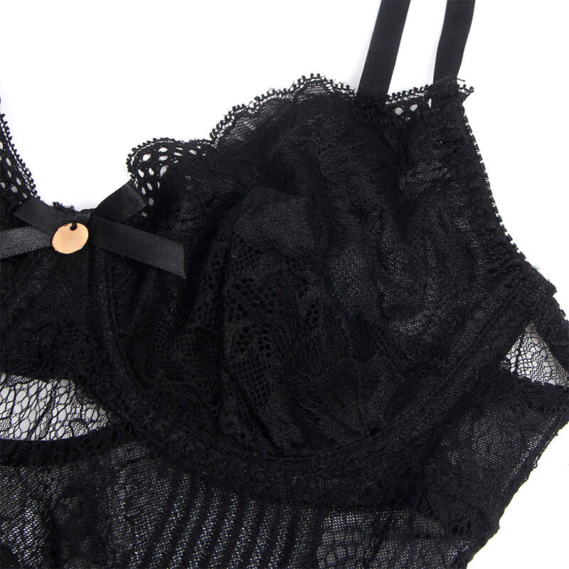 Body Sexy Dentelle Noire Entrejambe Ouvert Push-Up - Subblime