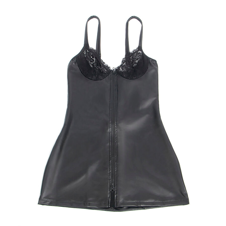 SUBBLIME - 957568 ROBE ZIPPÉE EN CUIR NOIR S/M