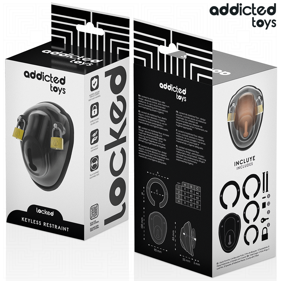 ADDICTED TOYS LOCKED - À PÉNIS VERROUILLÉE SANS CLÉ 11,5 CM