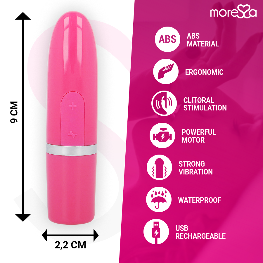 Vibromasseur Voyage Ivy Format Rouge à Lèvres - Silicone IPX7 - Moressa