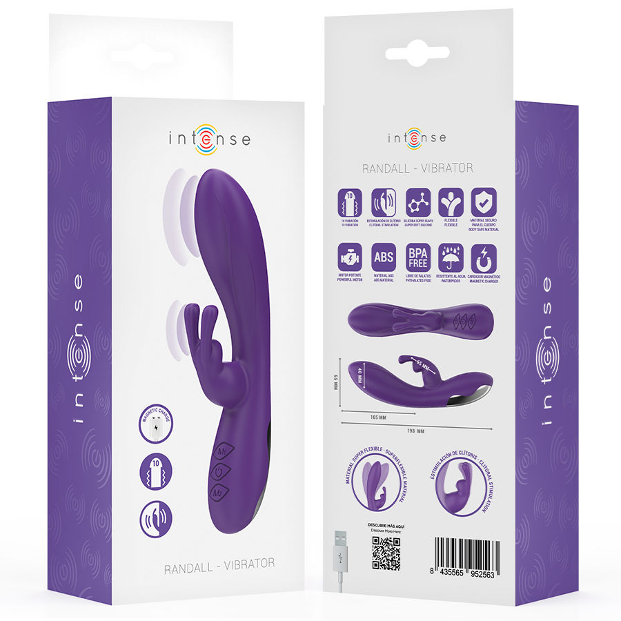 Vibromasseur Rabbit Randall 10 Modes Silicone Rechargeable - Intense