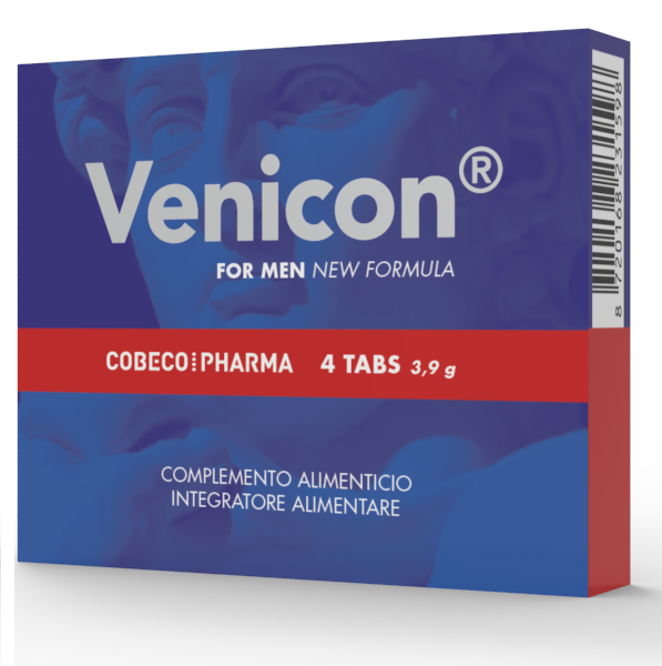 Stimulant Érection Venicon for Men Complément Naturel 4 Comprimés - Cobeco Pharma