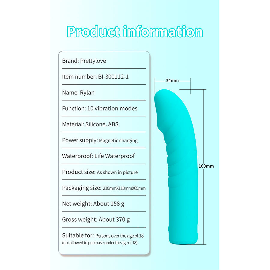 Vibromasseur Point G Rylan Lumière Respirante 10 Modes Rechargeable - Pretty Love