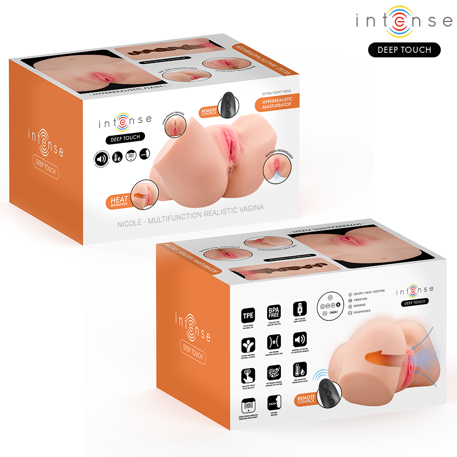 Masturbateur Vaginal Nicole Succion Chaleur Vibration Télécommande - Intense