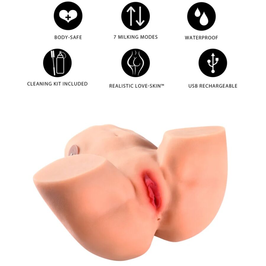 Masturbateur Masculin Réaliste Vagin Étroit Fonction Traite Rechargeable IPX7 - Hidden Desire
