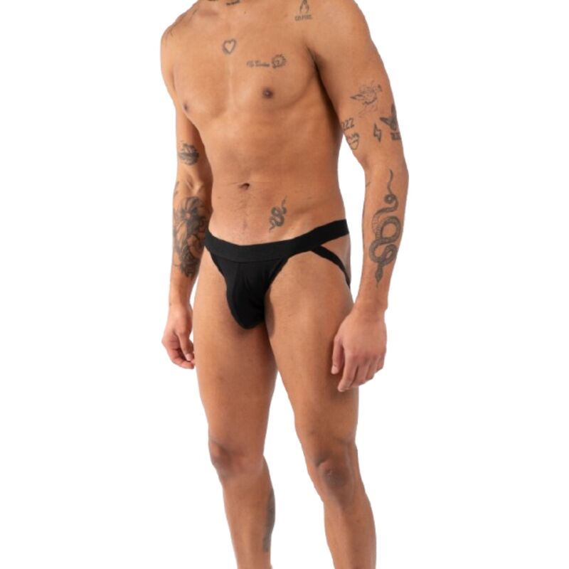 Jockstrap Fétichiste Double Black Sangles Ouvert Devant Derrière 3 Tailles - Burn