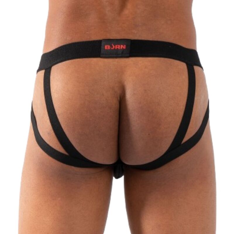 Jockstrap Fétichiste Double Black Sangles Ouvert Devant Derrière 3 Tailles - Burn