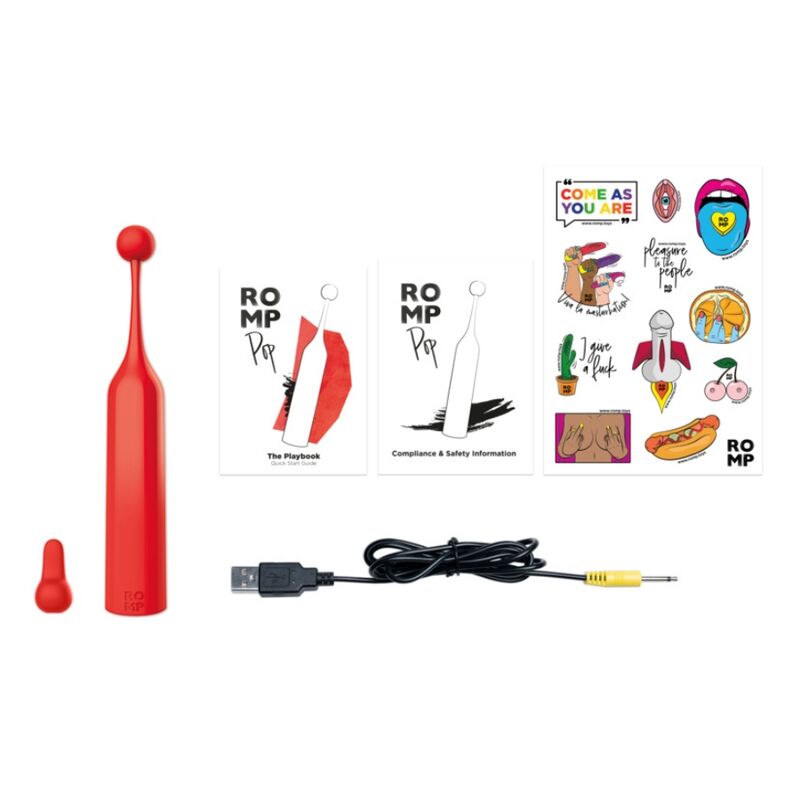 Stimulateur Clitoridien Pop Vibrations Multiples Étanche Rouge - Romp