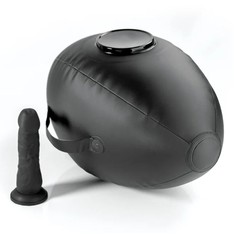 Ballon gonflable Body Dock et gode noir détaché posé à côté de la plateforme