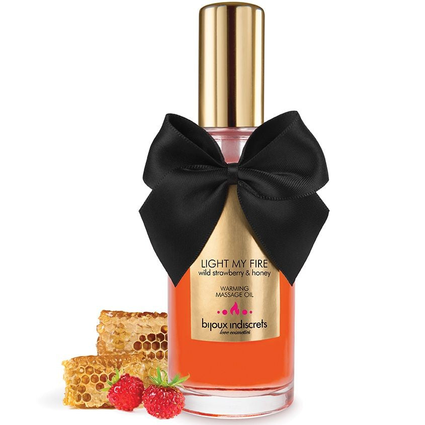 Huile de Massage Effet Chaleur Arôme Caramel ou Fraise 100 ml - Bijoux
