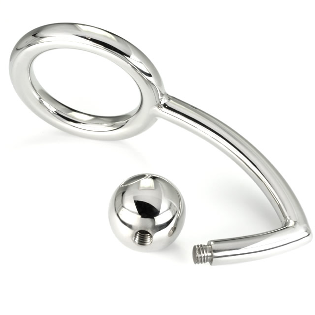 Cockring Acier Inoxydable 40 mm avec Crochet Anal Intégré - Metal Hard