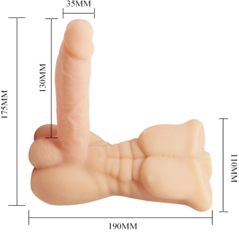 Torse Masculin Réaliste Temptation Bigger Man Pénis Vibrant Télécommandé - Baile