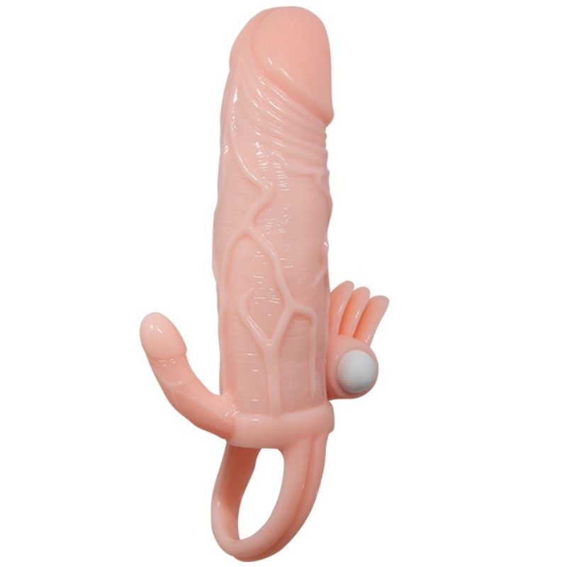 Gaine à Pénis Vibrante Brave Man Double Bullet Anal et Clito 16,5 cm - Baile