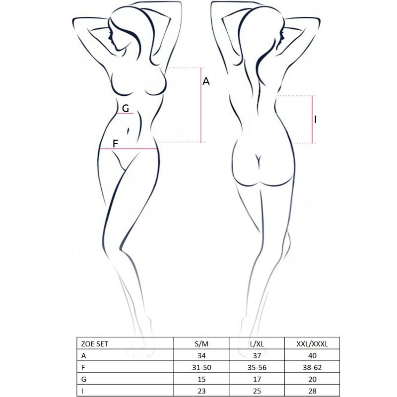 Ensemble Lingerie Zoé Haut et String Noir Taille S/M - Passion Woman