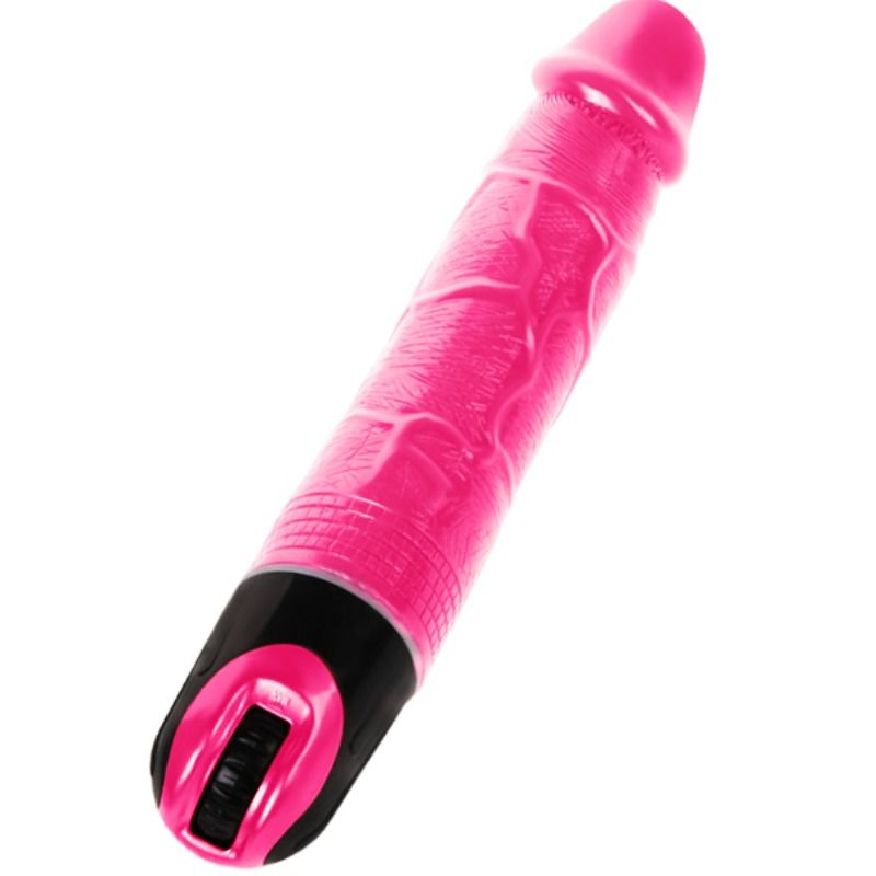 Vibromasseur Classique Veiné - Multivitesse TPR Souple Rose - Baile