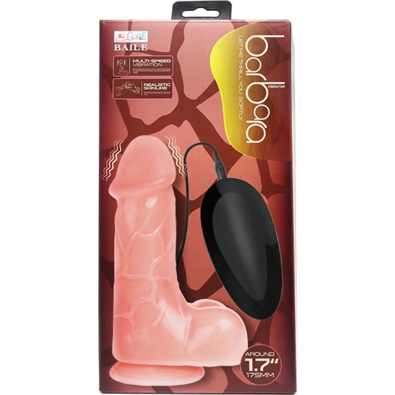 Vibromasseur Réaliste Barbara Ventouse Multivitesse Télécommande - Baile