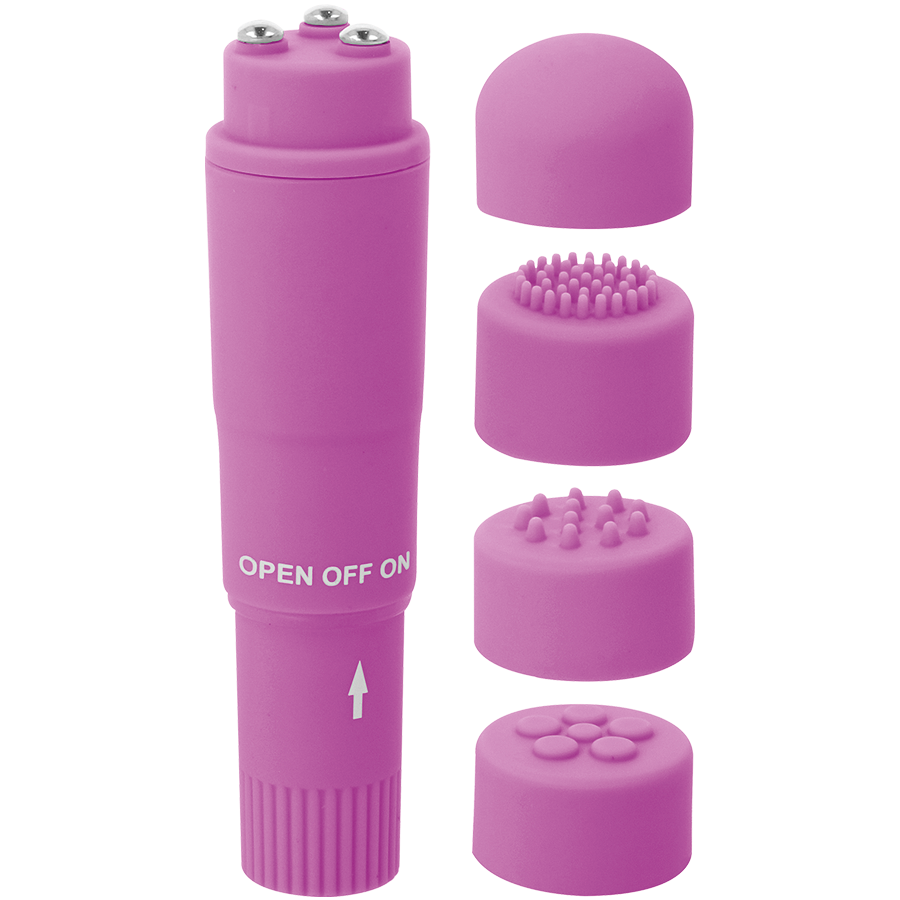 Mini Vibromasseur de Poche Kurt - 4 Têtes Interchangeables - Glossy