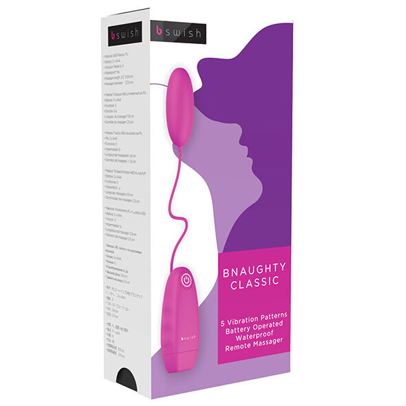 Bullet Vibrant Bnaughty Classic Télécommande Filaire 5 Fonctions - B Swish