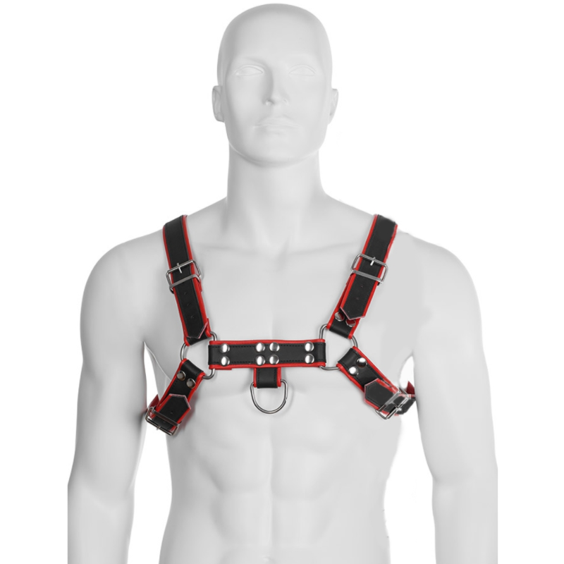 Harnais BDSM Chaîne III Cuir Véritable Sangles Ajustables - Leather Body