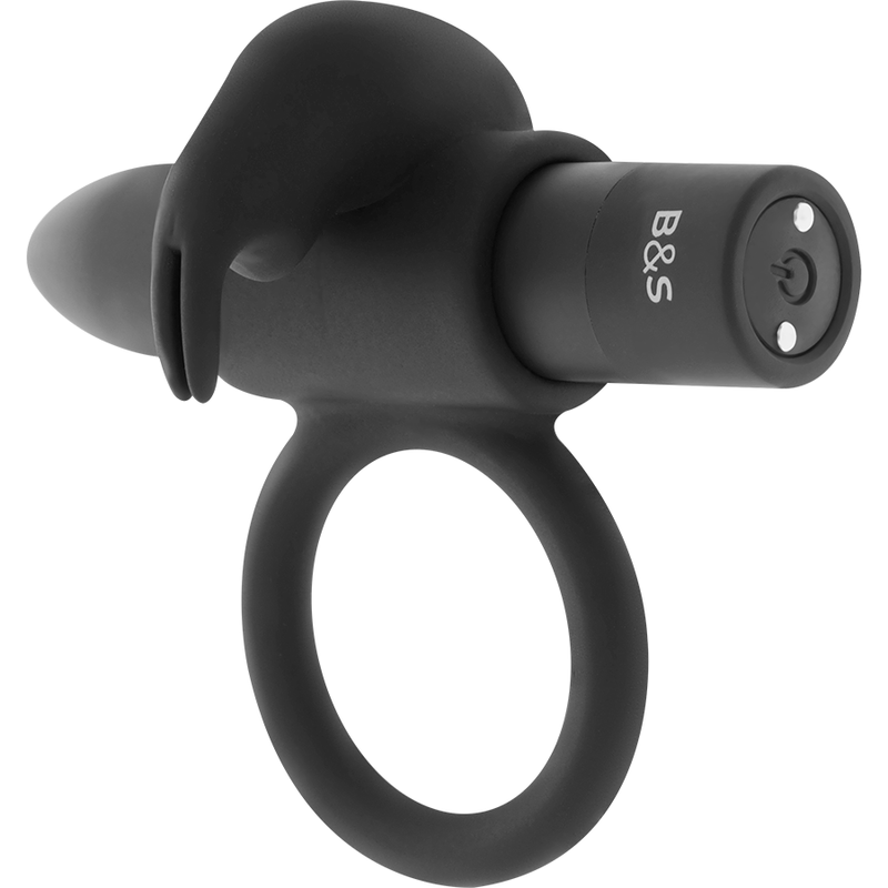 Cockring Vibrant Burton Rechargeable Silicone 10 Modes - Black&Silver
