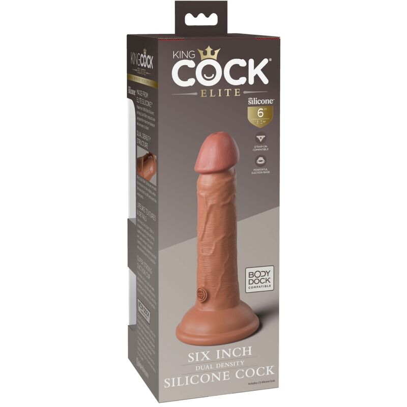 KING COCK - ELITE GODE RÉALISTE vibrant EN SILICONE 15.2 CM CARAMEL