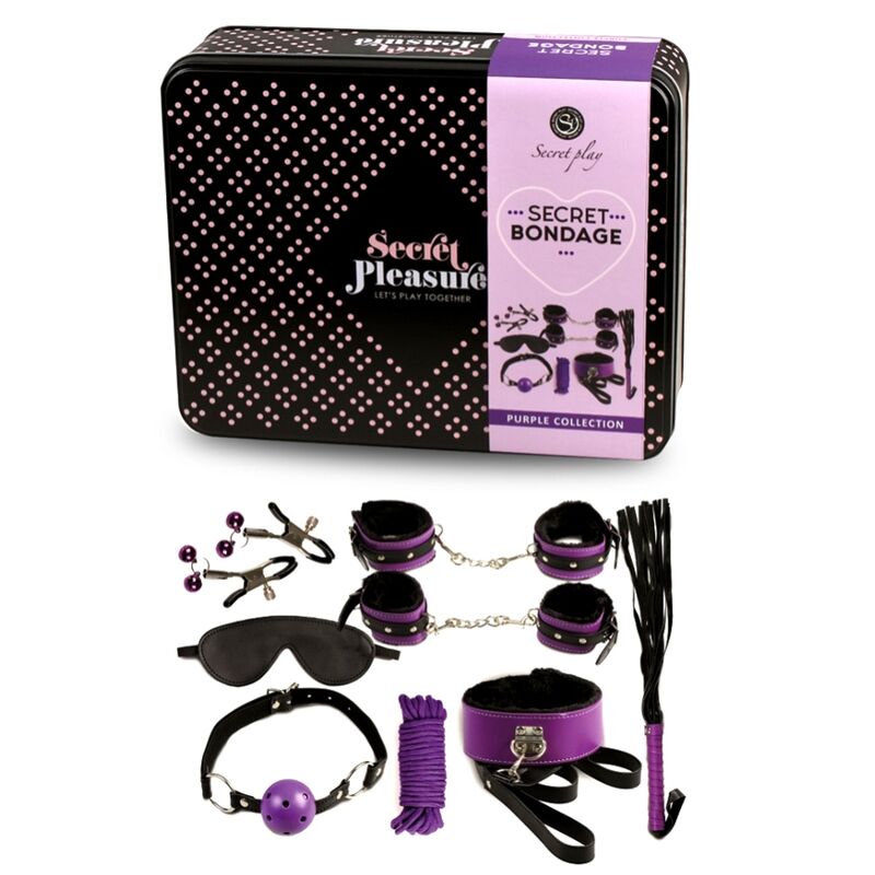 Kit BDSM Bondage Complet 8 Pièces Cuir Synthétique Débutant - Secretplay