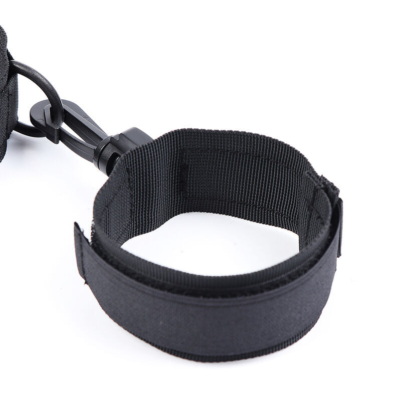 Kit BDSM Menottes et Collier Nylon Réglable Velcro Taille Unique - Ohmama